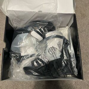 Black Open-toed Stretch Wedges